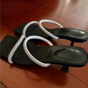 Elegant Black and White Women's Sandals